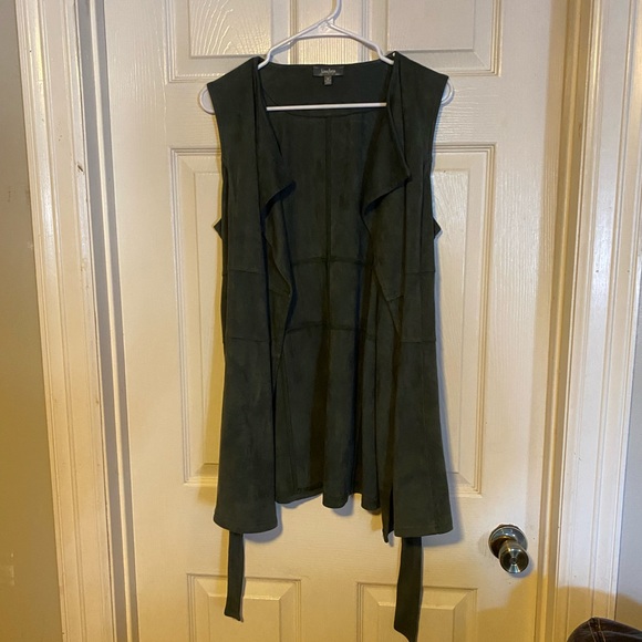 Neiman Marcus Faux Suede Trench Style Vest Size Medium - Picture 8 of 15